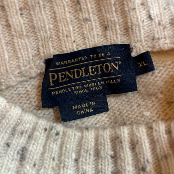 Pendleton Lambswool Crewneck Sweater Speckled Beige Knit Women’s XL - Picture 16 of 16